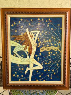 Art Deco Style Mixed Media Painting