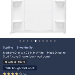 Shower wall back ONLY