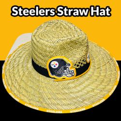 Pittsburgh Steelers Straw Cowboy Hat - White