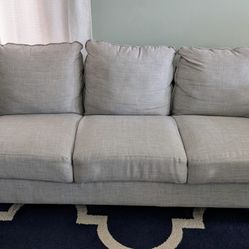 Modern 3-Seater Light Gray Sofa – Excellent Condition