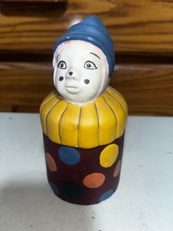 Retro Cast Iron Clown piggy bank