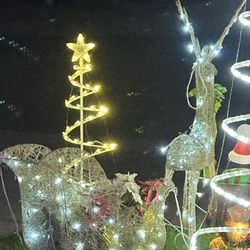 Christmas Sleigh With Reindeer ONLY  Lighted LED  