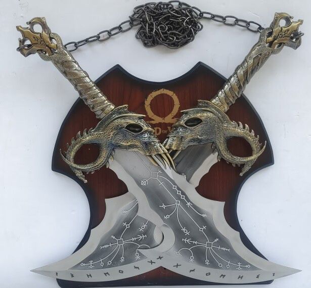 God Of War Kratos's Blades Of Chaos 1:1 Life Size All-metal Weapon Model Cosplay