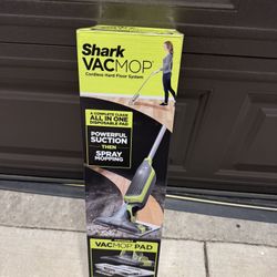 Shark VACMOP Cordless Hard Floor Cleaner, Vacuum and Spray Mop, Powerful Suction, Lightweight, LED Headlights, Includes 4 Disposable Pads, 12oz Multi-