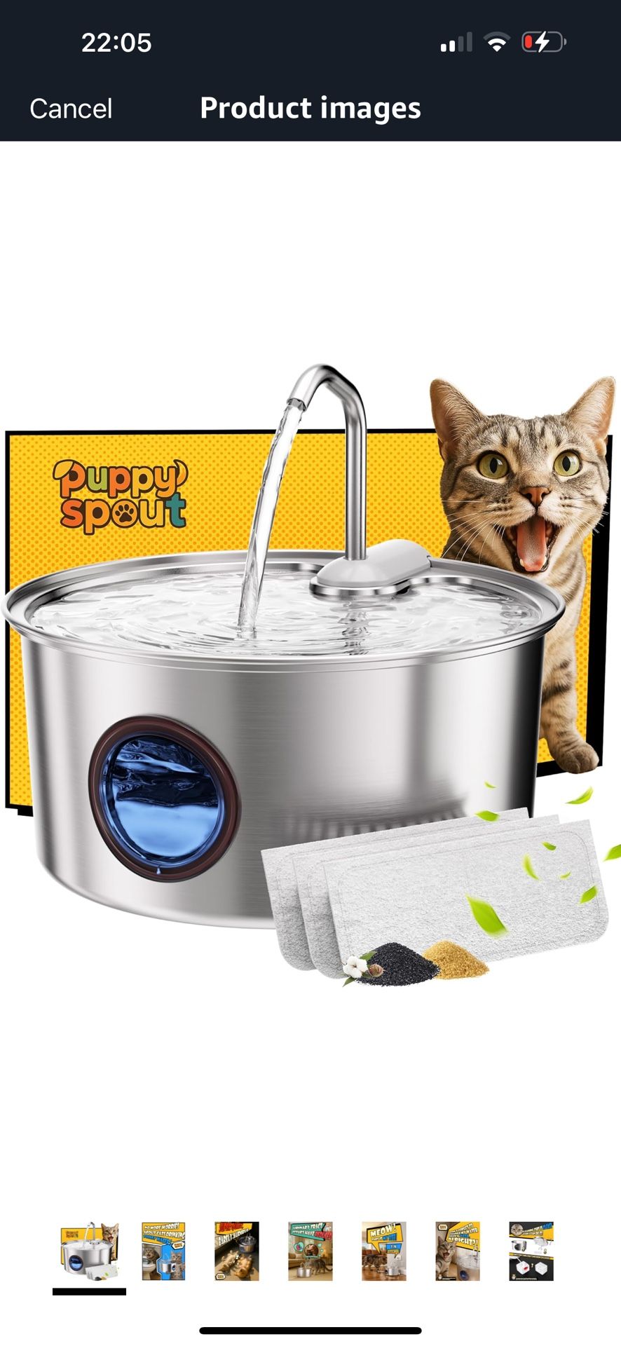 Brand New Cat Water Fountain Stainless Steel - 108oz/3.2L Automatic Cat Water Fountain for Drinking with 3PCS Filters, Metal Pet Water Fountain Water 