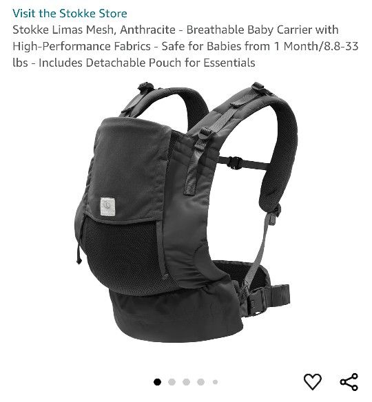 New In Box. Stokke Limas Mesh Baby Carrier