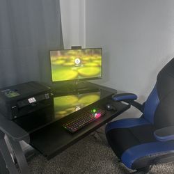 HP Computer, brother Printer, and desk