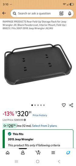 Jeep Wrangler JK Tray Storage