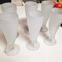 Tiara Frosted Horn Beer Glass 6 Set 