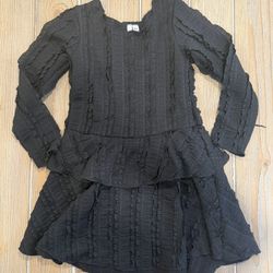 Girls Sofi Black Lace Tiered Long Sleeve Dress Size 4  Size: 4  Worn once in EXCELLENT condition!  Measurements shown in photos  96% Poly 4% Spandex  
