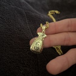 Money Bag 10k Pendant