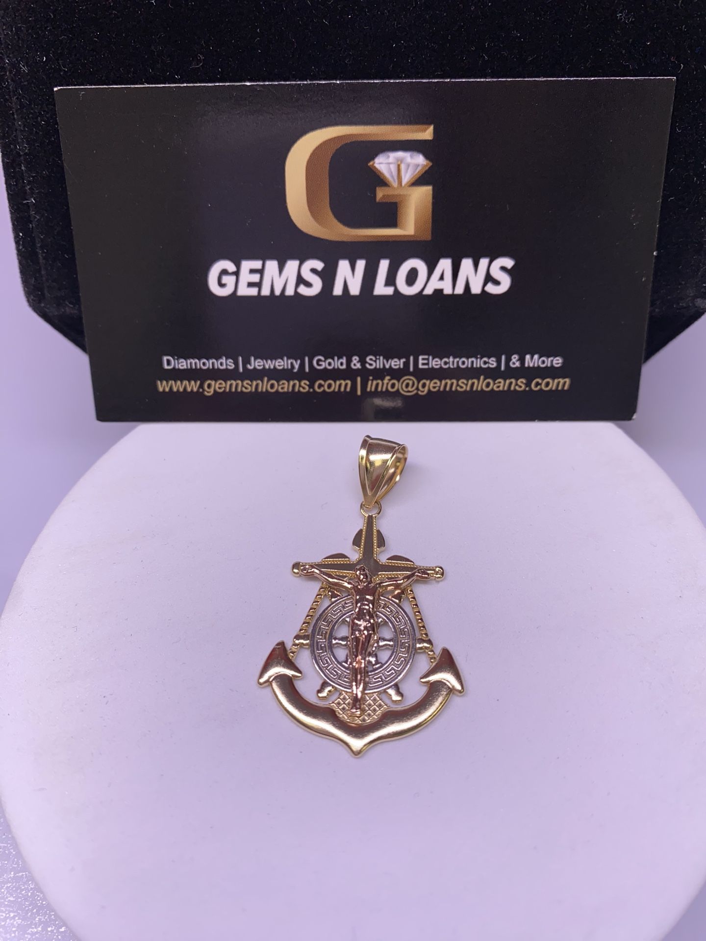 14k Mariners Crucifix Pendant