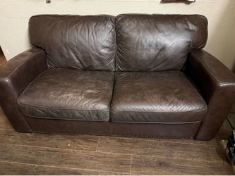 Leather loveseat