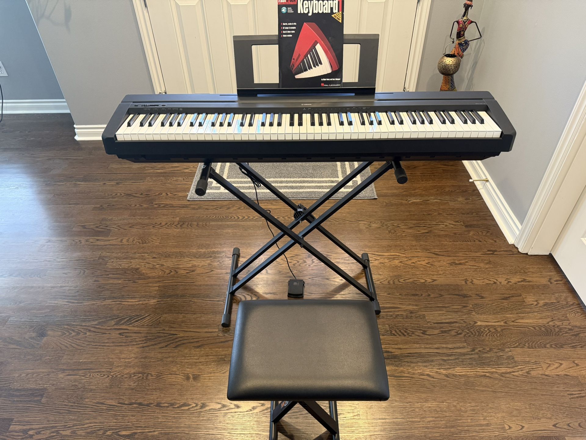 Barely Used, Like NEW Yamaha Digital Piano P-45, With Stand And Stool