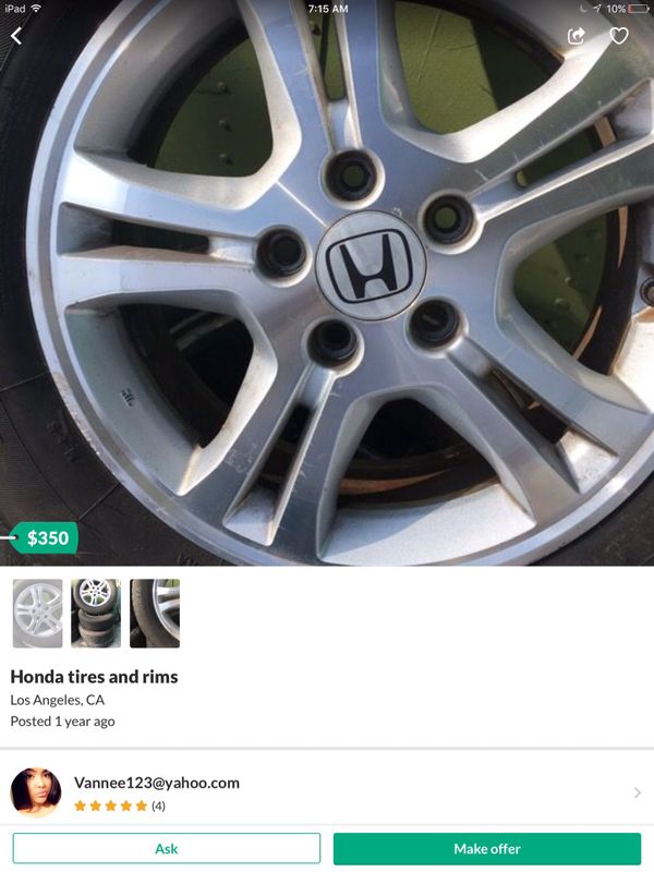 Honda Accord 2006 rims and tires one is flat tire for Sale in Irwindale