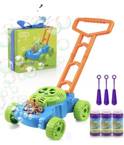 Lydaz Bubble Lawn Mower Push Toy Toddler Outdoor Pretend Play Colorful Open Box