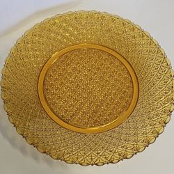 Vintage EAPG Amber Pressed Glass Plate