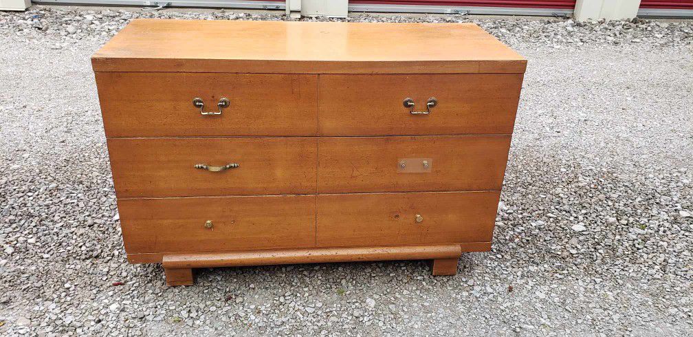 Vintage 6 Drawer Midcentury Wood Dresser