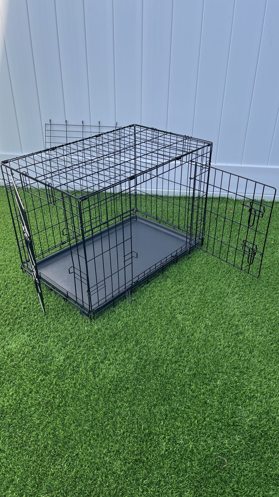 Double Door Foldable Pet Crate / Cage / Kennel (30”L X 19”W X 21” H)