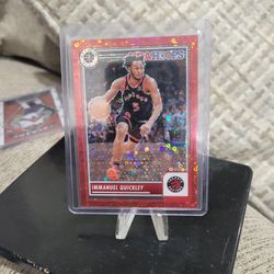 Immanuel Quickley NBA HOOPS Premium Stock Red Disco Prizm Number 125/149 Basketball Card