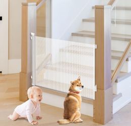 New White Retractable Baby Gate (55 Inches)