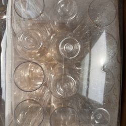 36 Pack Stemless Plastic Champagne Flutes Disposable 9 Oz Gold Rim Clear Plas...