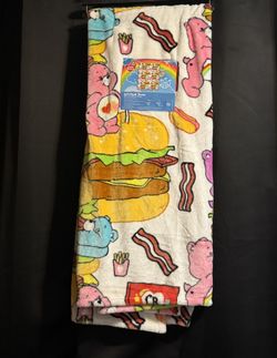 Care Bears Blanket 50X70 Burgers Bacon Hot Dogs Fries Soft Plush Throw