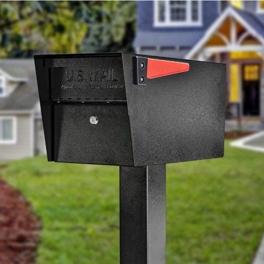 Mail Box Mail Manager Curbside Locking Security Mailbox, Black,Large