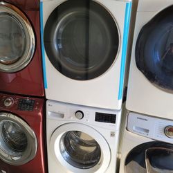 2021 LG Front Load Washer And Stackable Gas Dryer Set 