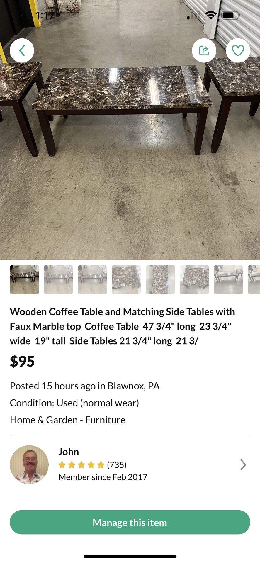 SALE ..... SUNDAY APRIL 2 at 1909 Babcock Blvd Pittsburgh 15209. Weather Permitting. 9 am till 2 pm . 100's Of Items For Sale !!!!! On larger Items ma