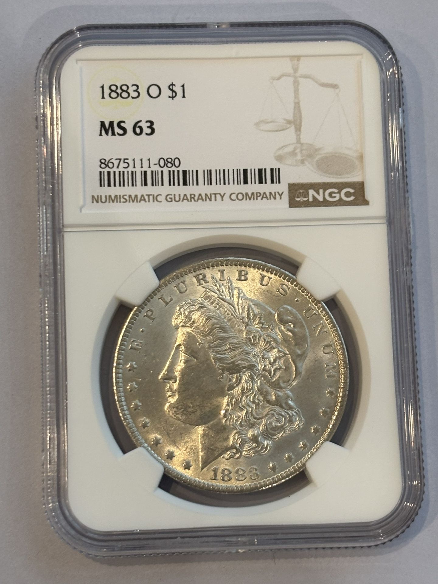 1883-O Morgan Silver Dollar $1 – NGC MS63 – Choice Mint State