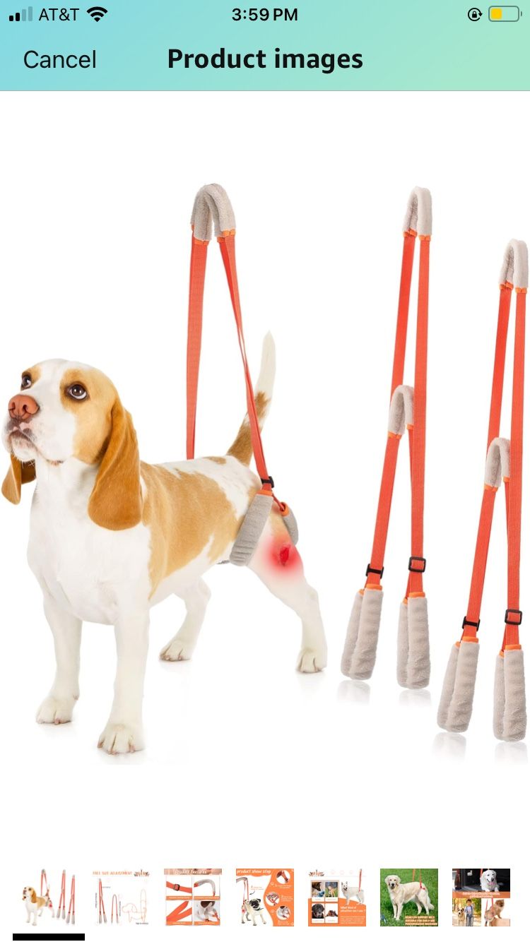 2 Pcs Dog Support Harness for Back Legs Dog Rear Lifting Sling Aid with Handle