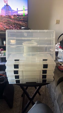 Clear Plastic Storage Organizer Boxes – Set of 5