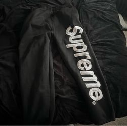 Supreme Black Sweatpants with Side Logo