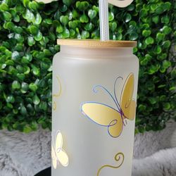 Butterfly Custom Made Glass Cup