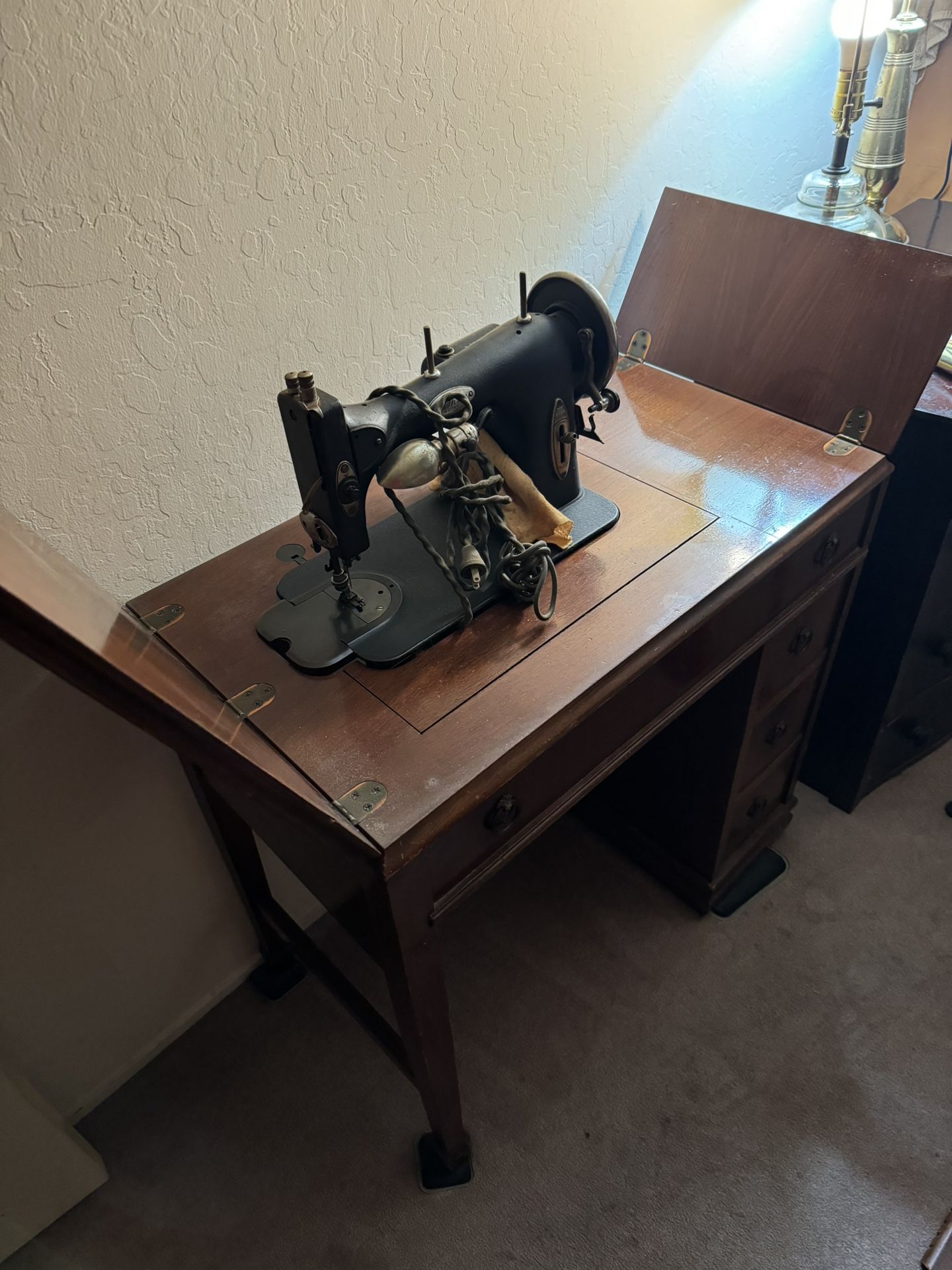 White rotary sewing machine