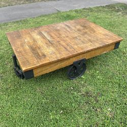 Reclaimed Wood And Metal Coffee Table- Vintage 