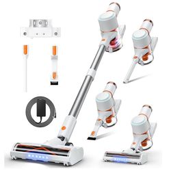 Cordless Vacuum Cleaner, Stick Vac w/ LED Touch Screen, 45KPA Powerful Suction, 7 Stage HEPA filter