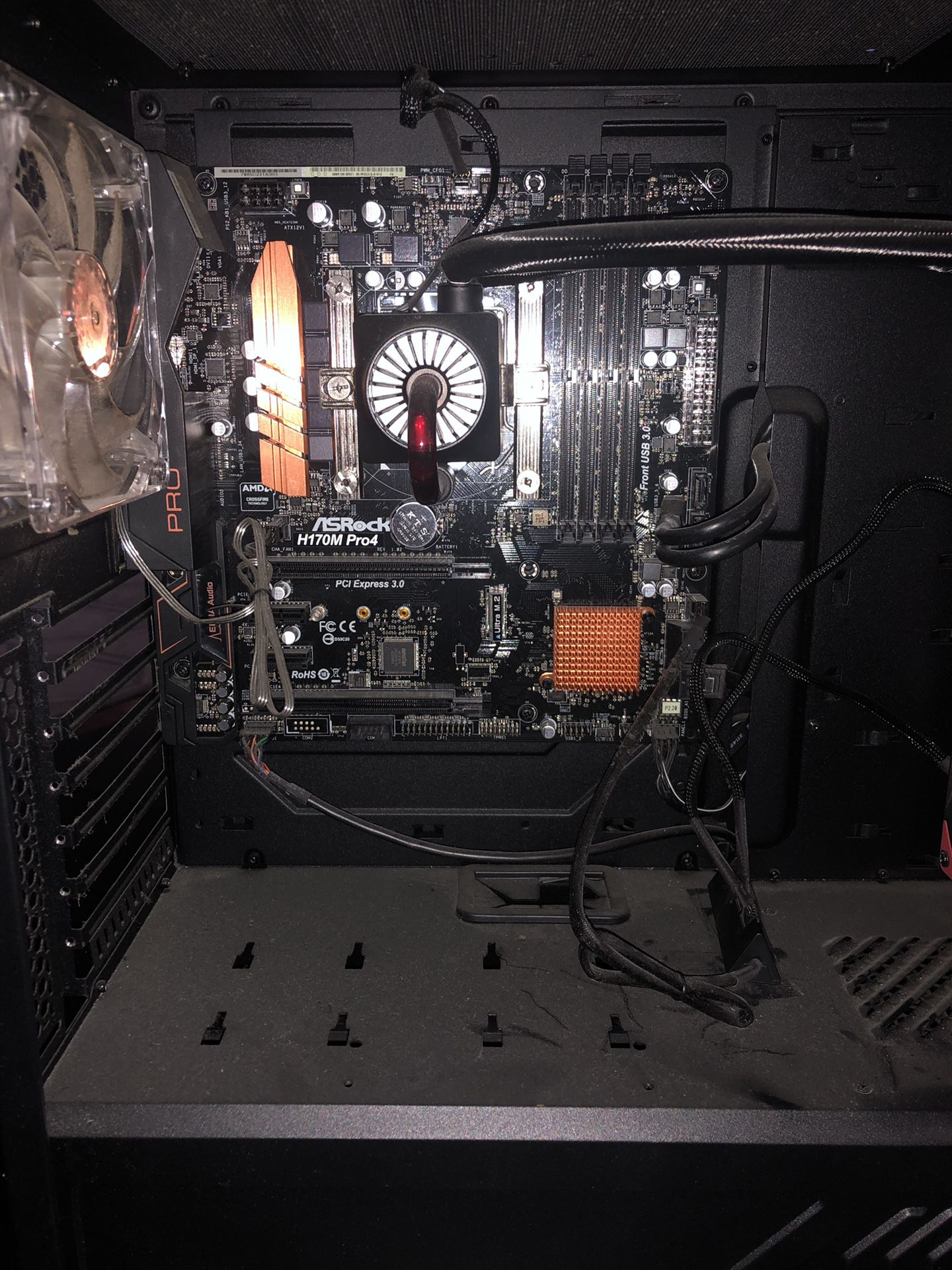 Computer parts for sale! i5 intel processor, liquid cooling, motherboard, and case included.