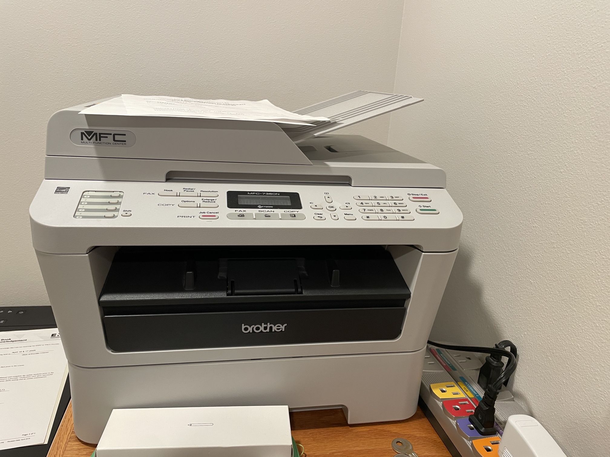 Brother MFC-7360N laser monochrome printer with 2 new toner cartridges!