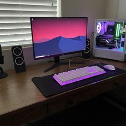Gaming PC Build White/RGB with LG QHD Gaming Monitor ASUS NVIDIA