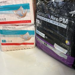 3 Packages of Small Quilted Adult  Male/Female Wing Briefs Total  of 46 Wing Briefs All For