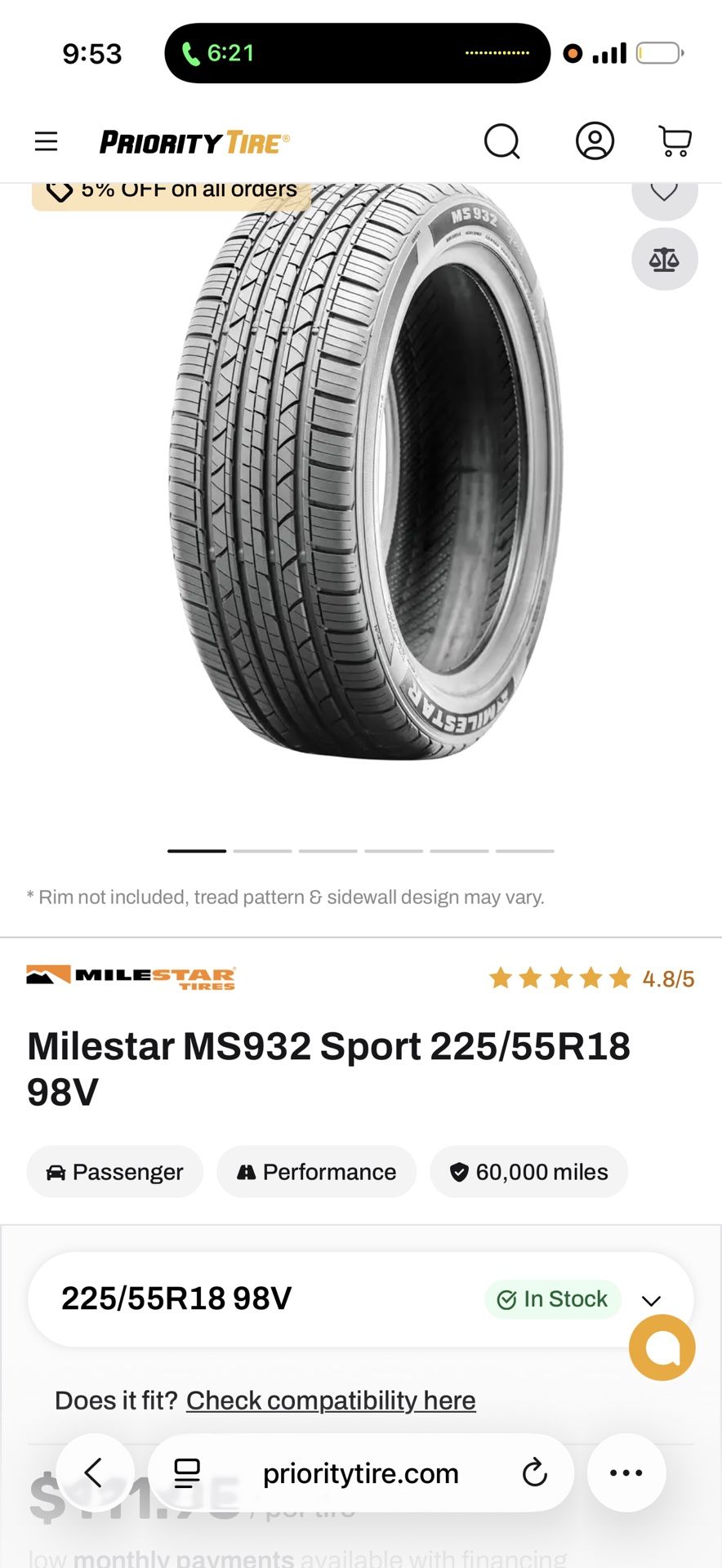 Bridgestone 235/55/20