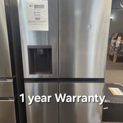 27 Cu.ft Side By Side Refrigerator W Door Cooling And ICE And Water Dispenser In Printproof Stainless Steel 