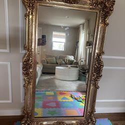 Antique-Style Ornate Gold Mirror – 35x58”