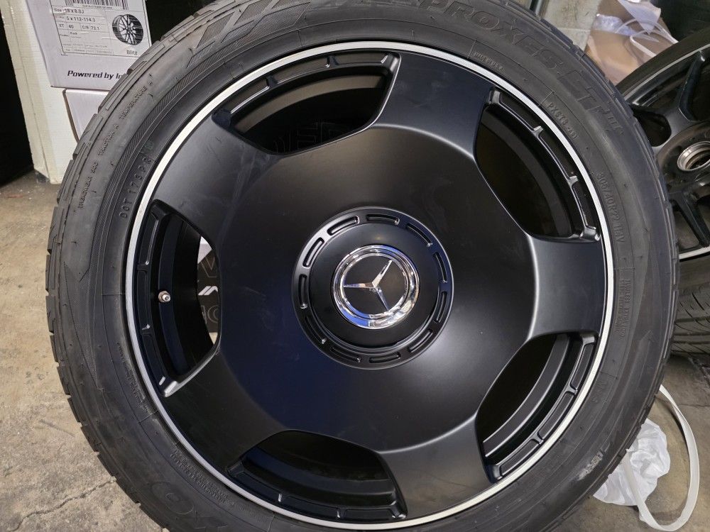 22" New MERCEDES BENZ GLS450 Black Satin Wheels With TOYO Tires