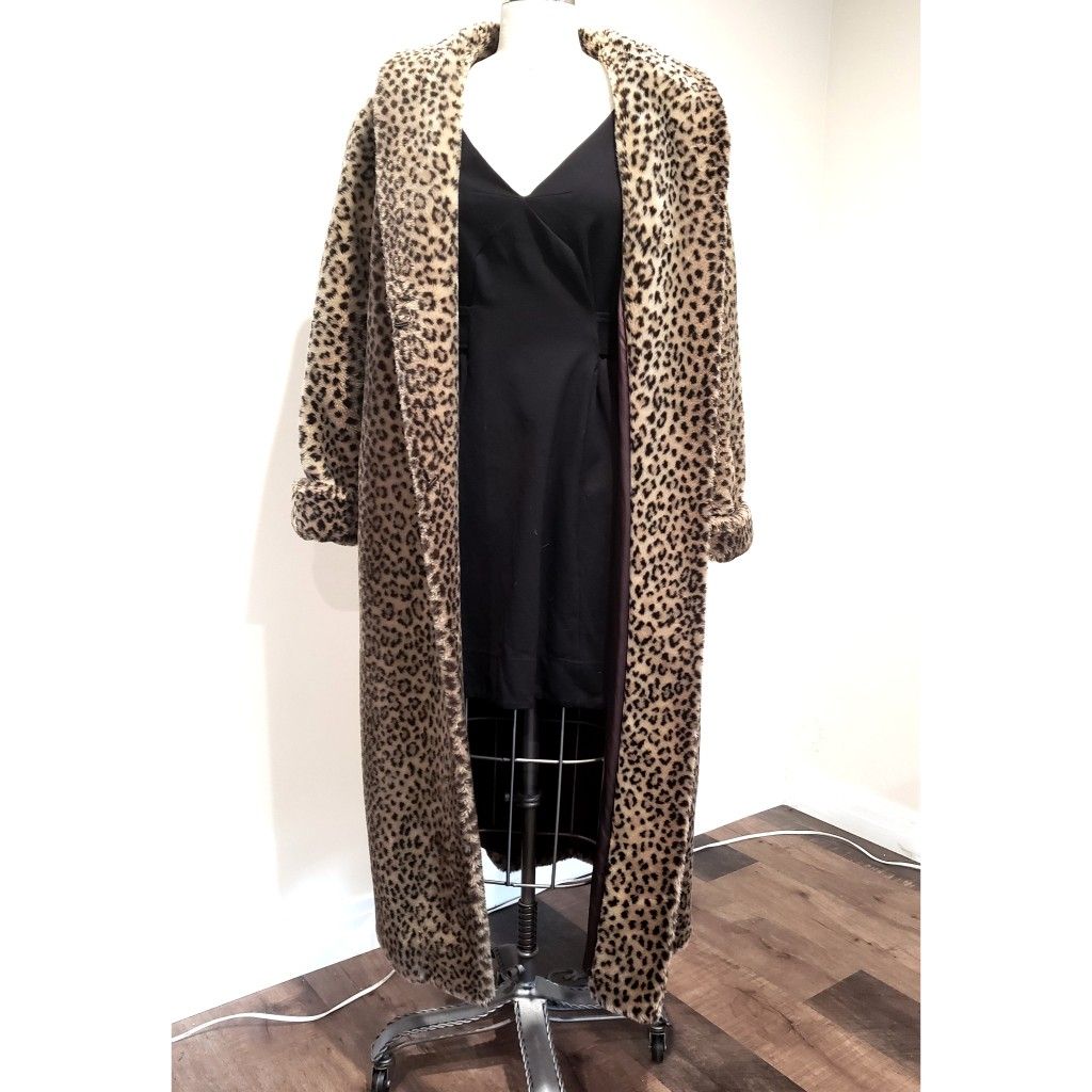 Leopard Faux Fur Long Coat