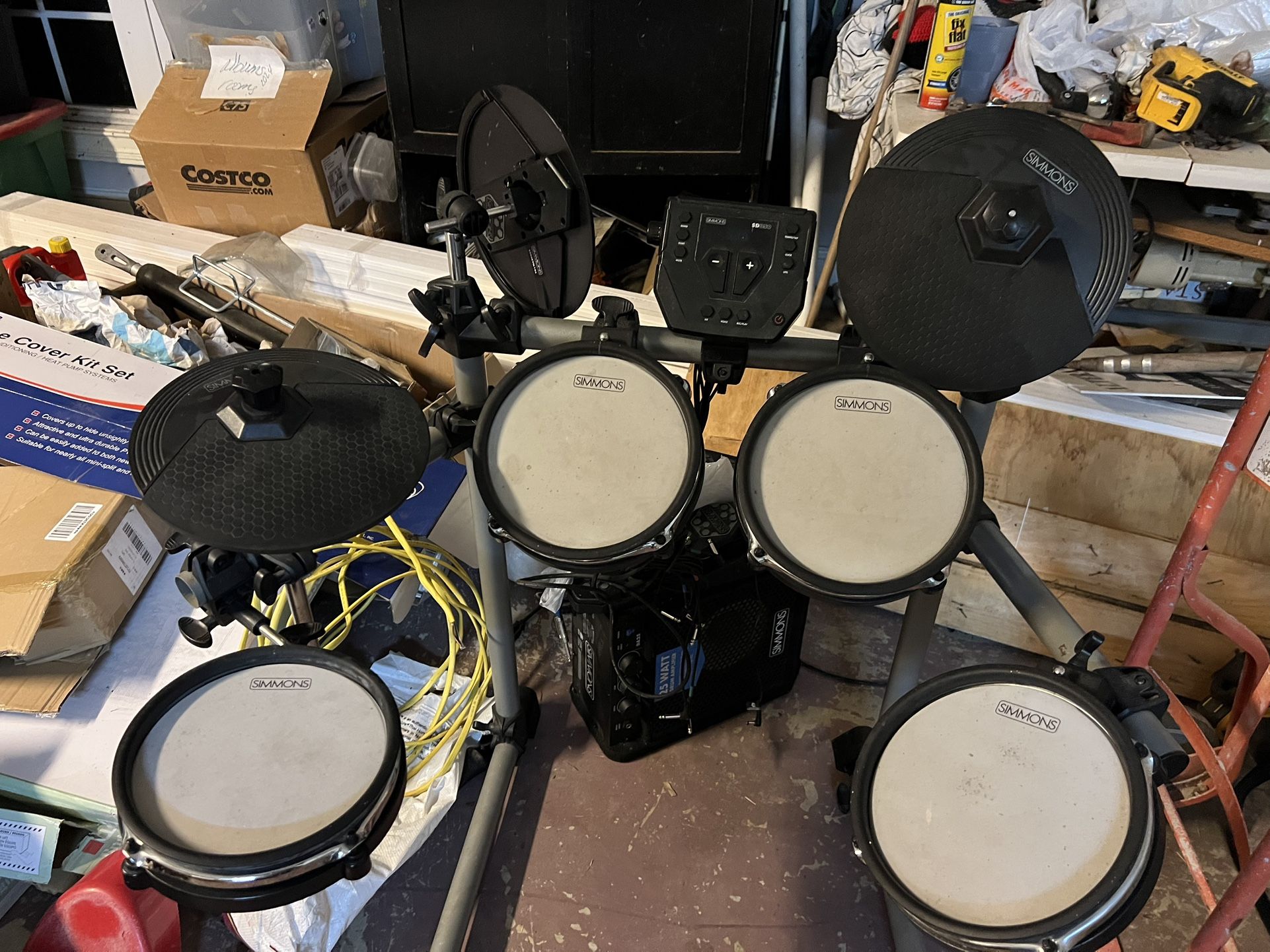 Simmons Electric Drum Set With Amp And Drum Stick
