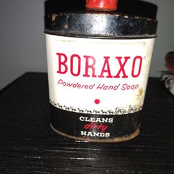 Rare Vintage Boraxo Hand Soap Tin Container, FULL!