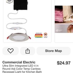 Comercial Electric Ultra Slim Integrated LED 4 In 